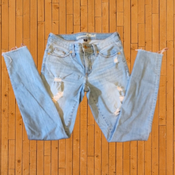 🔖Final Sale | Universal Thread Distressed Ripped Light Blue Jeans size 00 - Picture 6 of 11